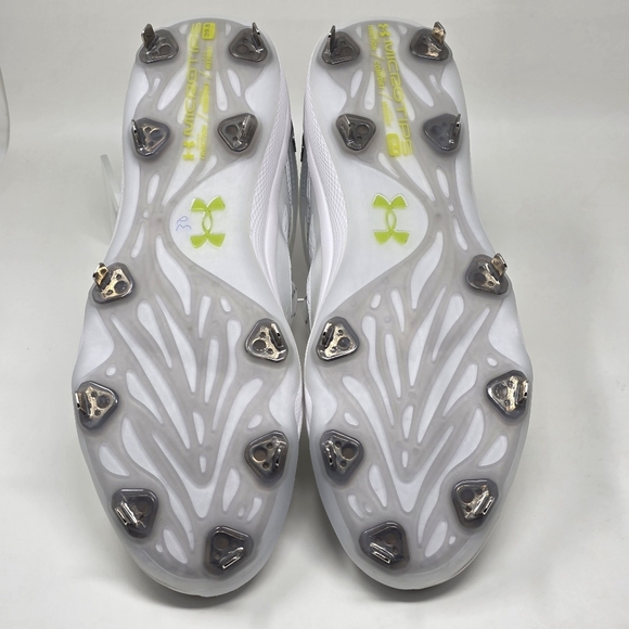 Under Armour 3025592-100 Yard Low Baseball Metal Cleats White Grey Size 16 New - Picture 6 of 10